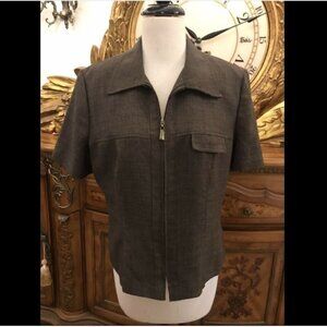 PLAZA SOUTH. Zip front Shirt/Jacket. Fully lined. Short Sleeve. Size 12. B13